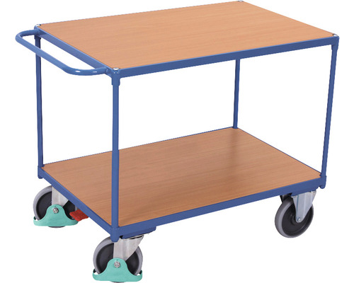 Tischwagen Classic-Line mit 2 Böden 1000x700 mm Stahl blau Tragkraft 500 kg-0