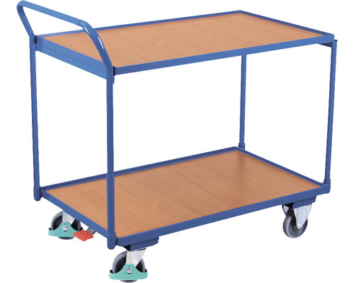 Tischwagen Classic-Line mit 2 Böden 985x590 mm Stahl blau Tragkraft 250 kg