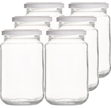 Einmachglas, Konservenglas mit Twist Off Verschluss weiß 370 ml 6 Stk.