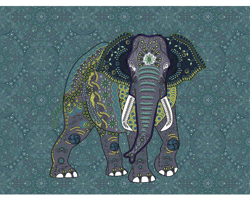 Fototapete Vlies 38262-1 The Wall Elefant Mandala Indian Style 7-tlg. 371 x 280 cm