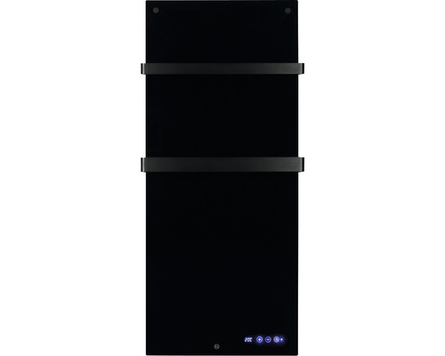 Infrarotheizung EUROM Sani 600 46,5 x 115 cm schwarz 600 W mit Wi-Fi und 2 Handtuchhaltern