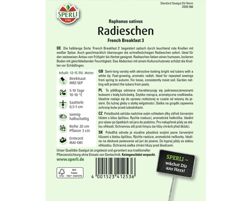 Samenpackung Radieschen French Breakfast 3