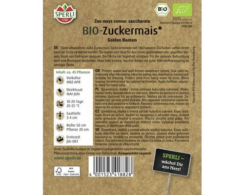Samenpackung Bio-Zuckermais Golden Bantam