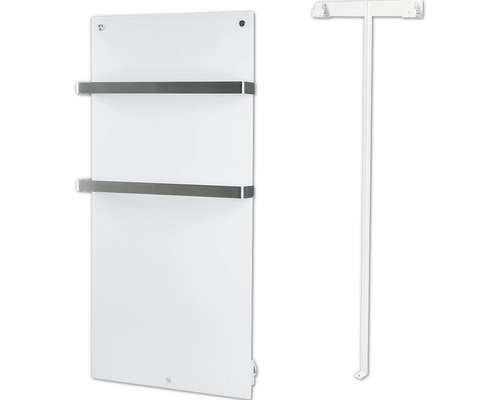 Handtuchwärmer mit zwei Handtuchhaltern und Standfuß