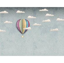 Tapete mit Heißluftballon und Wolkenmuster