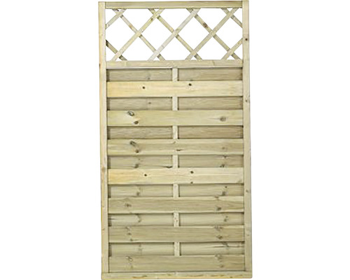 Teilelement PLUS Bergen mit Rankgitter 90 x 165 cm kesseldruckimprägniert Holzzaun mit Rankgitter für den Garten