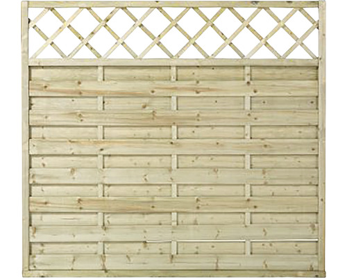 Hauptelement PLUS Bergen mit Rankgitter 180 x 165 cm kesseldruckimprägniert Holzzaun mit Rautenmuster als Sichtschutz für den Garten