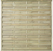 Sichtschutzelement aus Holz mit horizontalen Lamellen für den Garten