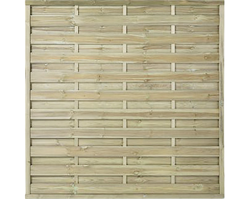 Hauptelement PLUS Bergen 180 x 180 cm kesseldruckimprägniert Sichtschutzelement aus Holz mit horizontalen Lamellen für den Garten