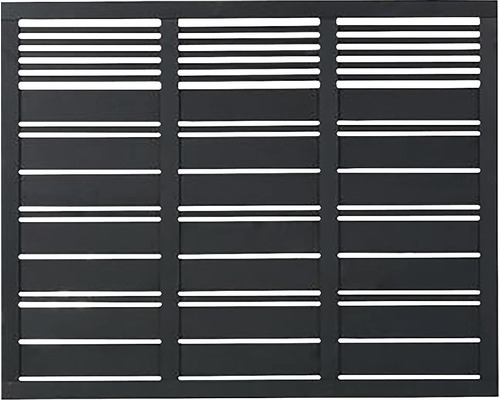 Hauptelement PLUS Silence 176 x 140 cm RAL 9005 schwarz Sichtschutzelement mit horizontalen Lamellen für den Aussenbereich
