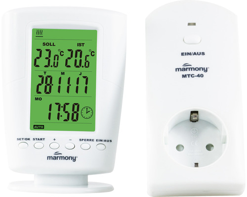 Marmony MTC-40 programmierbarer Thermostat mit Display und Steckdose