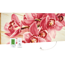 Infrarotheizung mit Orchideen Motiv, Funkthermostat und Funksteckdose