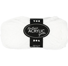 Knäuel weiße Acrylwolle, 50 Gramm