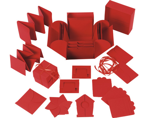 Explosionsbox Bastelset mit verschiedenen Elementen