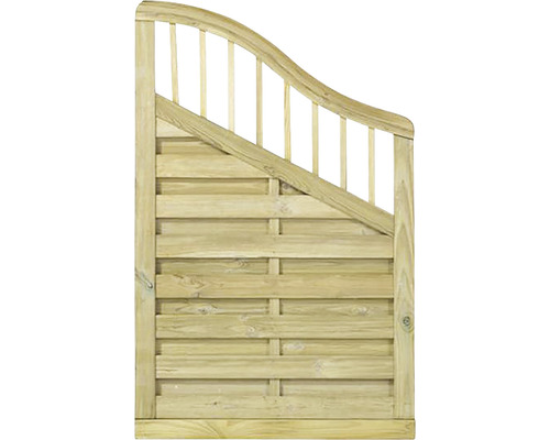 Abschlusselement PLUS Rondo 90 x 142/104 cm kesseldruckimprägniert Holzzaun Gartentür mit Latten