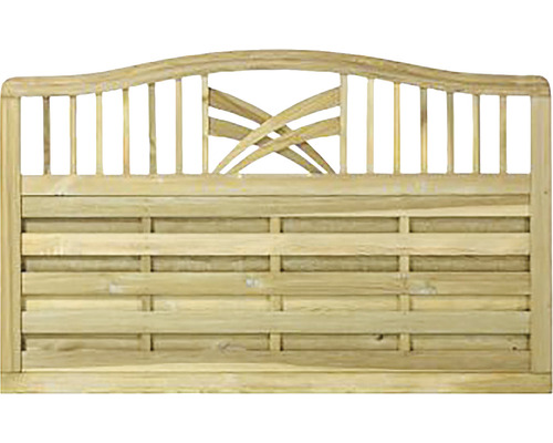 Vorgartenzaun PLUS Rondo 180 x 104/112 cm kesseldruckimprägniert Holzzaun-Element mit dekorativem Design für den Garten