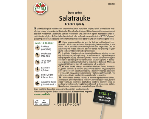 Salatrauke Samenpackung der Marke Sperli