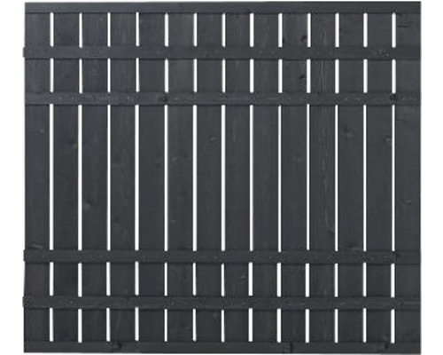 Hauptelement PLUS Rustik 180 x 158 cm RAL 9005 schwarz Holzzaun-Element zur Grundstücksbegrenzung