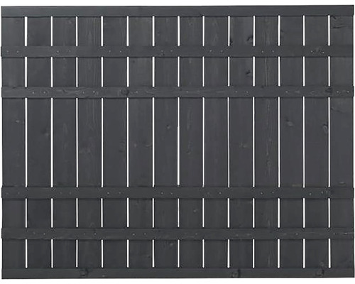 Hauptelement PLUS Rustik 180 x 138 cm RAL 9005 schwarz Holzzaun zur Grundstückseingrenzung