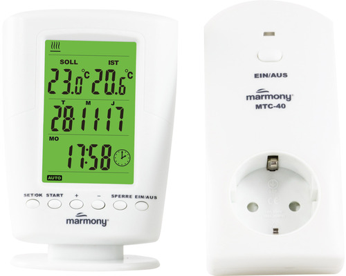 Funk-Thermostat mit Anzeige und Stecker