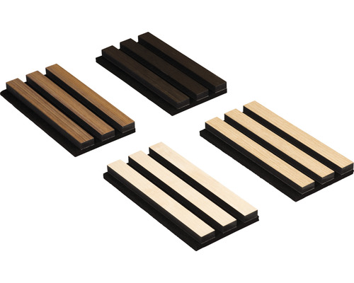 Mehrere Holzpaneele für die Wandmontage mit Akustikfilz