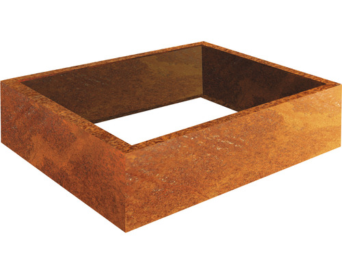 Pflanzrahmen Palatino Carlotta 120 x 100 x 25 cm Corten-Stahl braun Rechteckige Pflanzkasten-Umrandung aus Metall