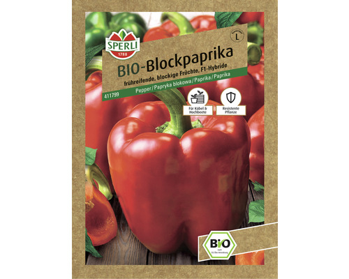 Paprika 'Blockpaprika' Sperli Bio Gemüsesamen