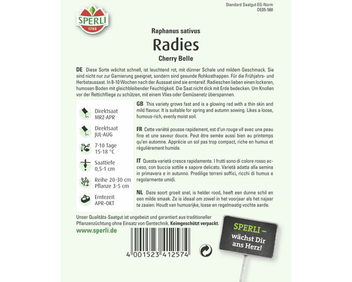 Samenpackung Radieschen Cherry Belle