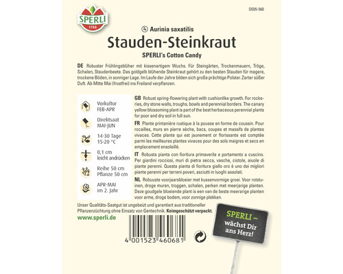 Samenpackung Stauden-Steinkraut der Marke Sperli