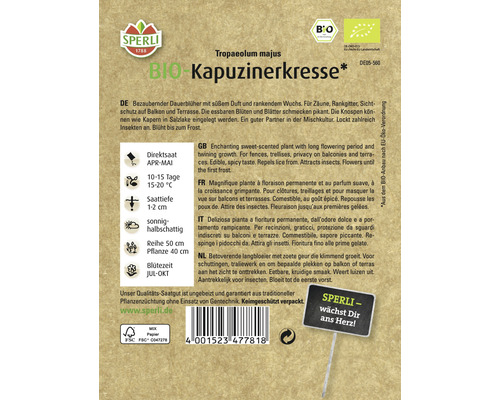 Bio Kapuzinerkresse Samenpackung