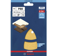 Bosch Expert Schleifpapier Set P80, 10 Stück, Körnung P80, Größe 102 x 62 Millimeter