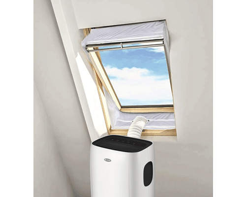 Szene mit Dachfenster, Fensterabdichtung und Klimaanlage