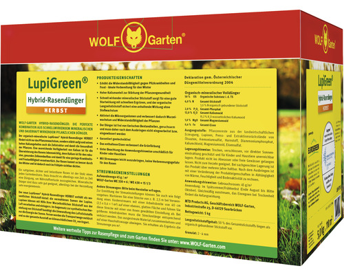 Wolf Garten LupiGreen Hybrid-Rasendünger Herbst Packung
