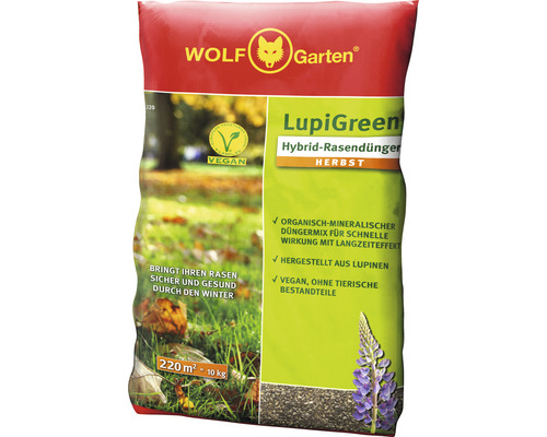 Herbst-Rasendünger WOLF-Garten LupiGreen 10 kg / 220 m² organisch-mineralisch