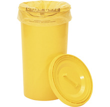 Abfallsammelbehälter mit Deckel Kunststoff gelb 60 l-thumb-0