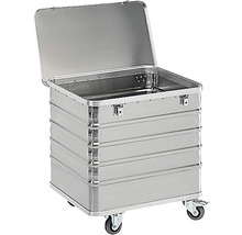 Transportwagen TW 235-B mit Deckel 4-seitig geschlossen Aluminium 225 l Tragkraft 200 kg