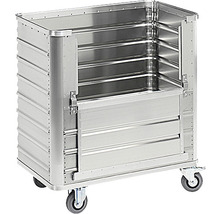 Transportwagen TW 360-B ohne Deckel mit abklappbarer Längswand Aluminium 360 l Tragkraft 250 kg