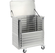 Transportwagen TW 1050-B mit abklappbarem Deckel und Längswand Aluminium 1050 l Tragkraft 300 kg