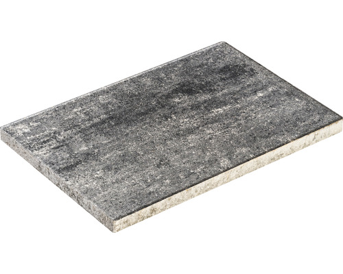 Beton Terrassenplatte iStone Pure weiß-schwarz 60 cm x 40 cm x 4 cm Fliese mit Steinstruktur
