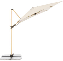 Freiarm-Sonnenschirm mit Holzständer und Granitfuß