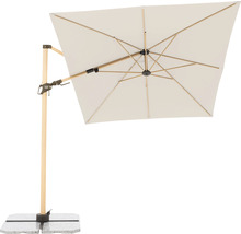 Quadratischer Ampelschirm mit Granitfuß