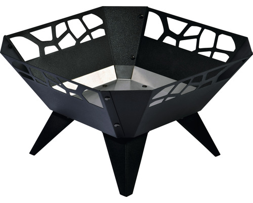 Design Feuerschale dobar 51,5 x 51,5 x 30 cm Stahlblech schwarz viereckig zum Grillen geignet