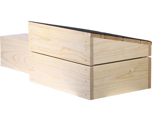 Igelhaus dobar mit schwarzem Bitumendach 74,5 x 29 x 24 cm Nistkasten aus Holz für den Garten