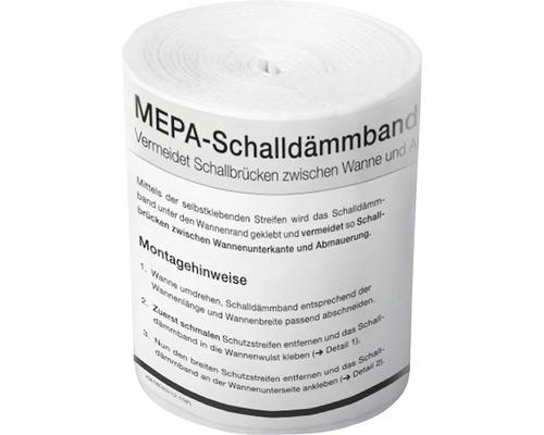 MEPA Schalldämmband aus PE-Schaumstoff 3,3 m 180030 MEPA Schalldämmband zur Vermeidung von Schallbrücken