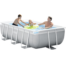 Aufstellpool INTEX Frame Pool Set Prism Quadra Kartuschenfilteranlage Leiter inkl. Plattform