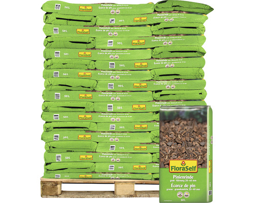 Pinienrinde FloraSelf 20-40 mm grob (45 Sack x 50 Liter= 2,25 m³) 1 Palette