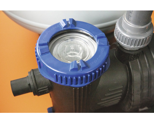 Poolpumpe mit transparentem Deckel zur Kontrolle