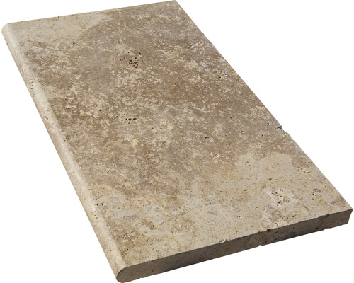 FLAIRSTONE Poolumrandung Beckenrandstein Napoli Element gerade braun 1 Längsseite gerundet 61x35 cm x 3 cm