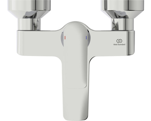 Aufputz-Wannenarmatur aus Chrom mit Temperaturregler und Ideal Standard Logo