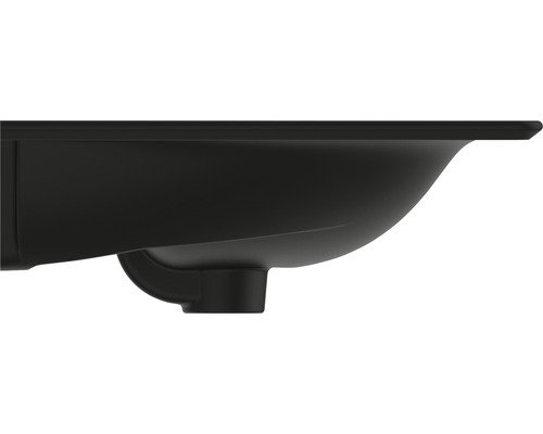 Schwarzes Waschbecken im Detail